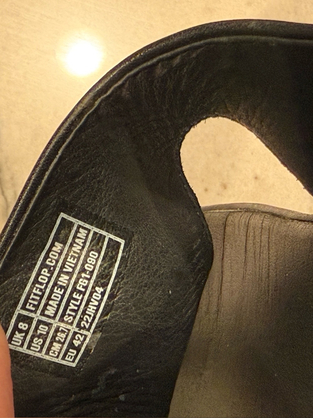 FitFlop Black Leather Thong Sandals US 10 Microwobbleboard Platform FB1-080 - Picture 11 of 16